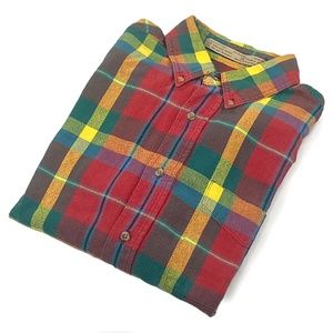 Red Plaid Vintage Button Down Shirt